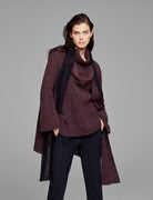 2 Sided Mohair Scarf - Plum — view 3