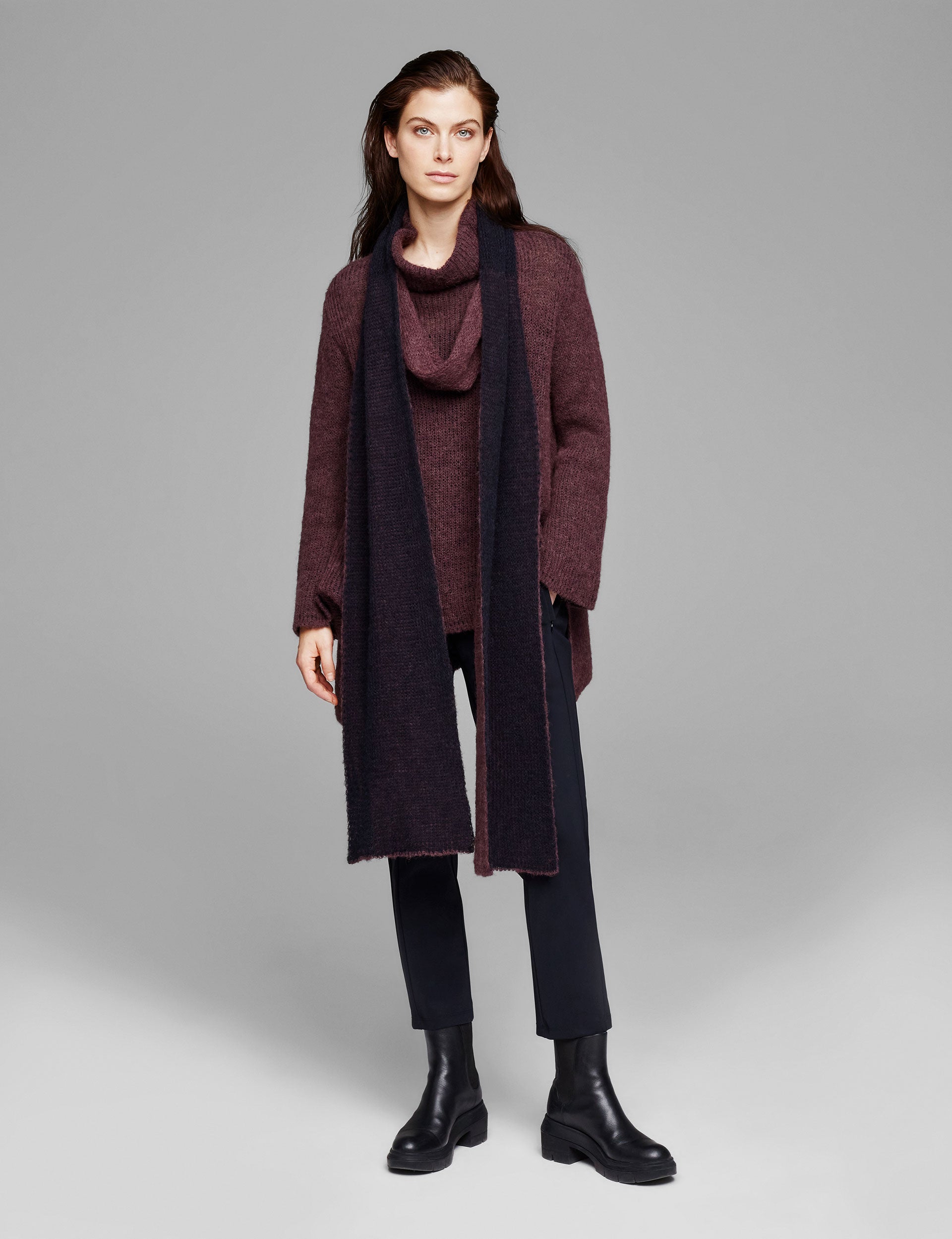 2 Sided Mohair Scarf - Plum by Sarah Pacini — view 4