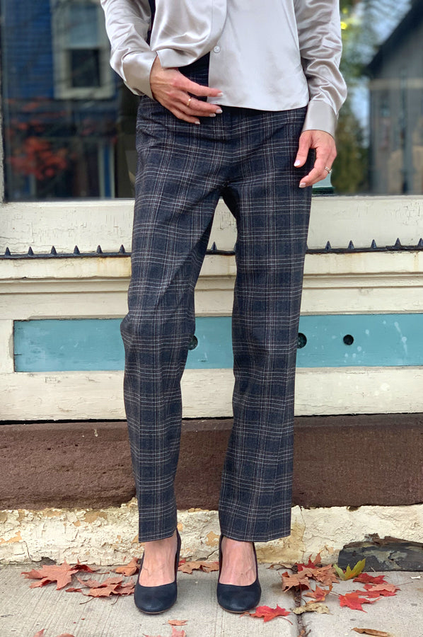 Plaid Wool Straight Jean - Multi by Theory — view 6