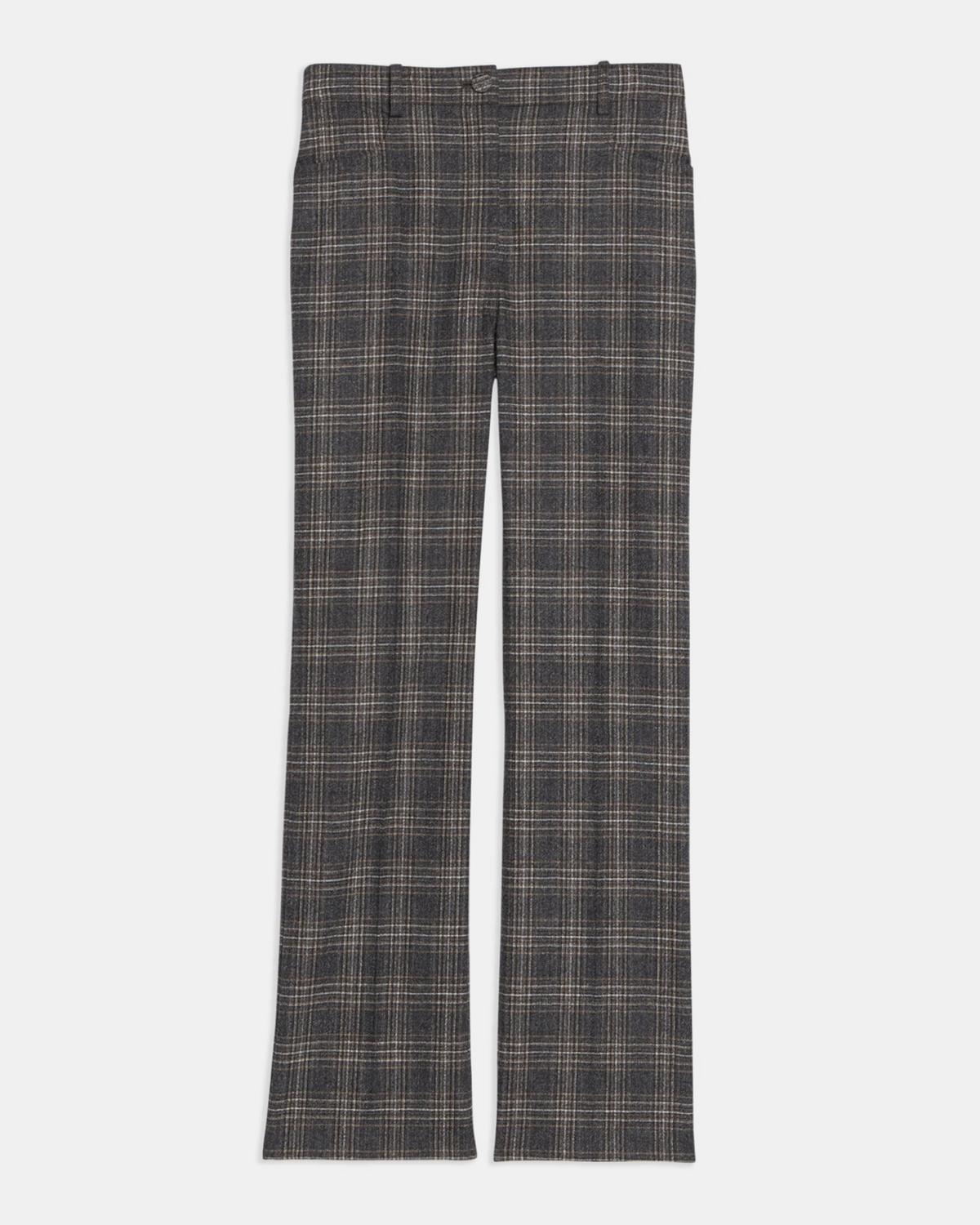 Plaid Wool Straight Jean - Multi by Theory — view 3