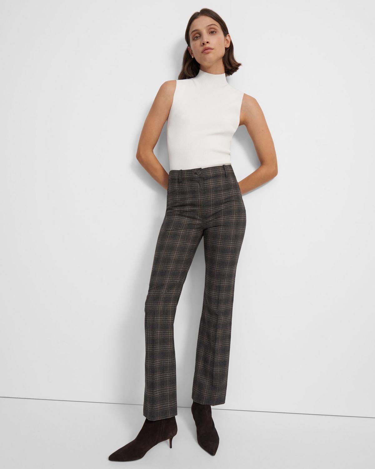 Plaid Wool Straight Jean - Multi by Theory | 25 South Boutiques