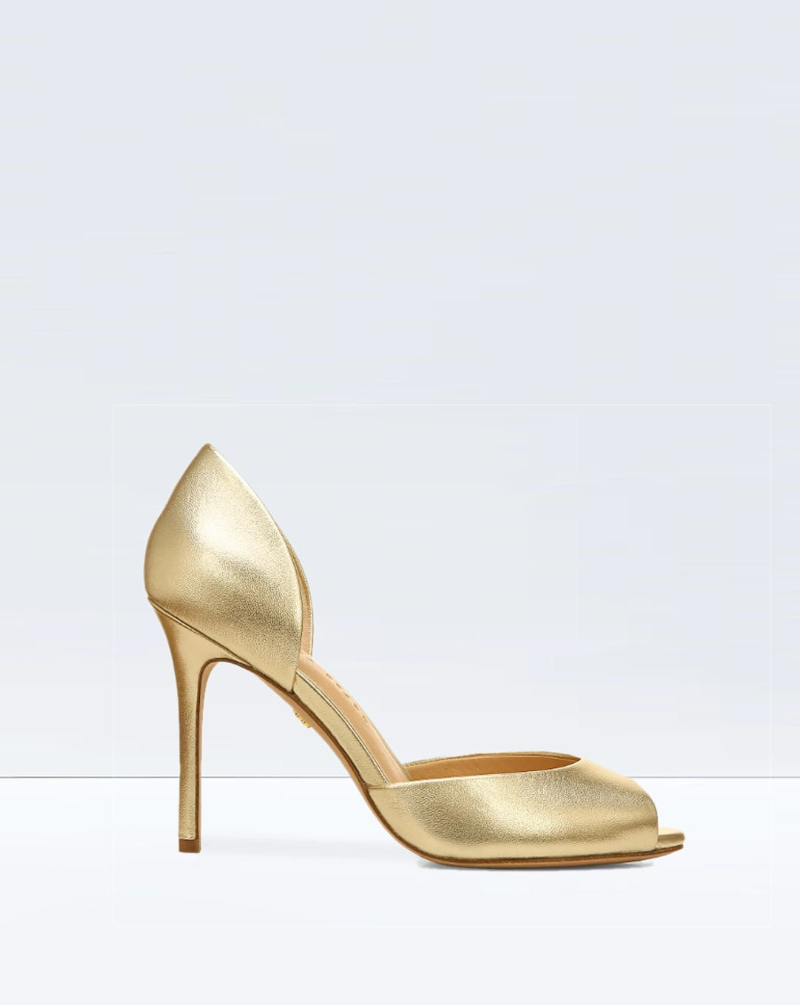 Gadot Peep Toe Pump - Platinum by Veronica Beard | 25 South Boutiques