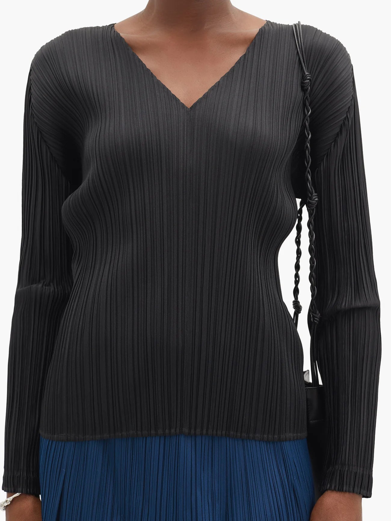 Long Sleeve Pleat Shirt - Black by Issey Miyake — view 3