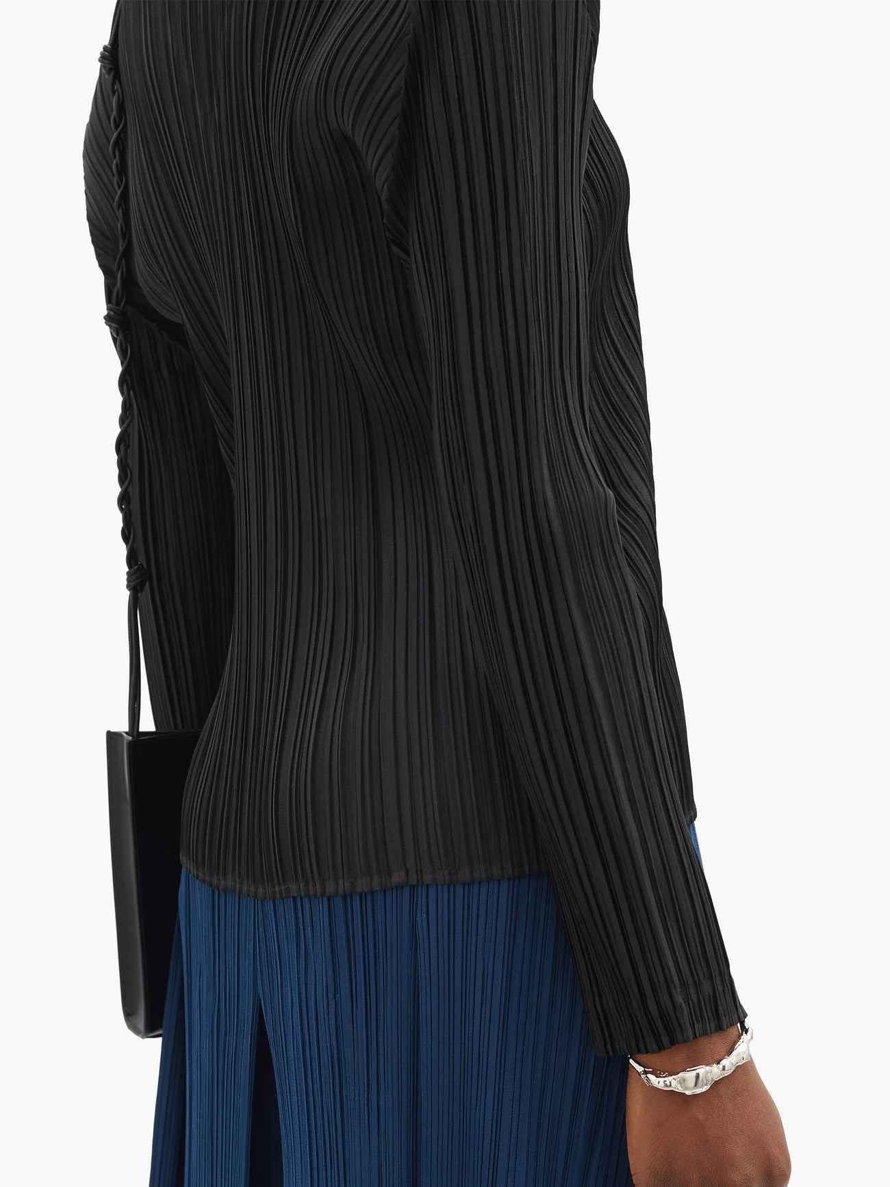 Long Sleeve Pleat Shirt - Black by Issey Miyake — view 4