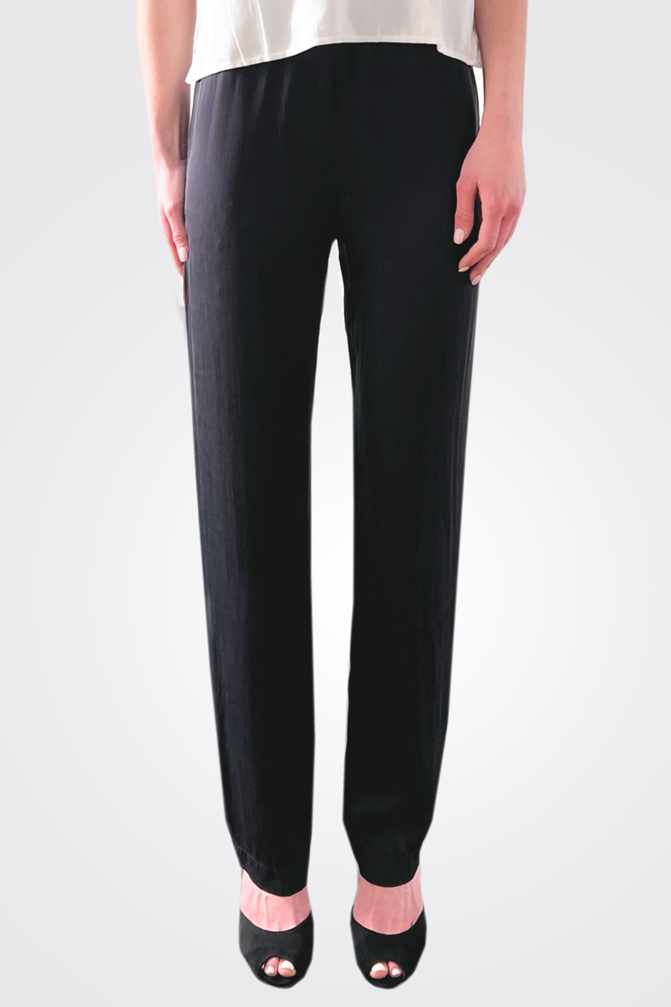 Silk Tapered Trousers - Black by Private 0204 — alternate view