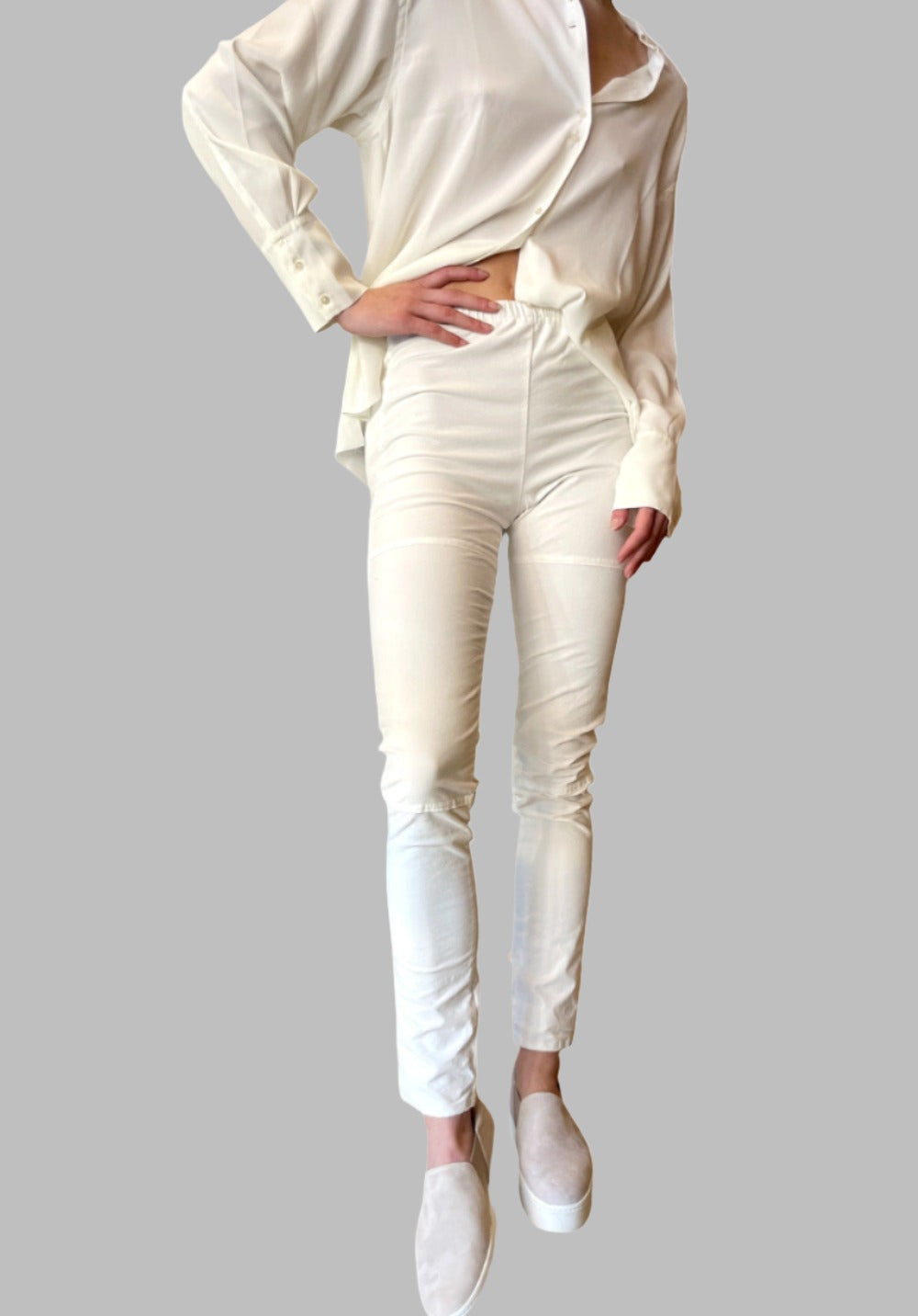 Corduroy Legging Pants- Natural by Kristensen | 25 South Boutiques