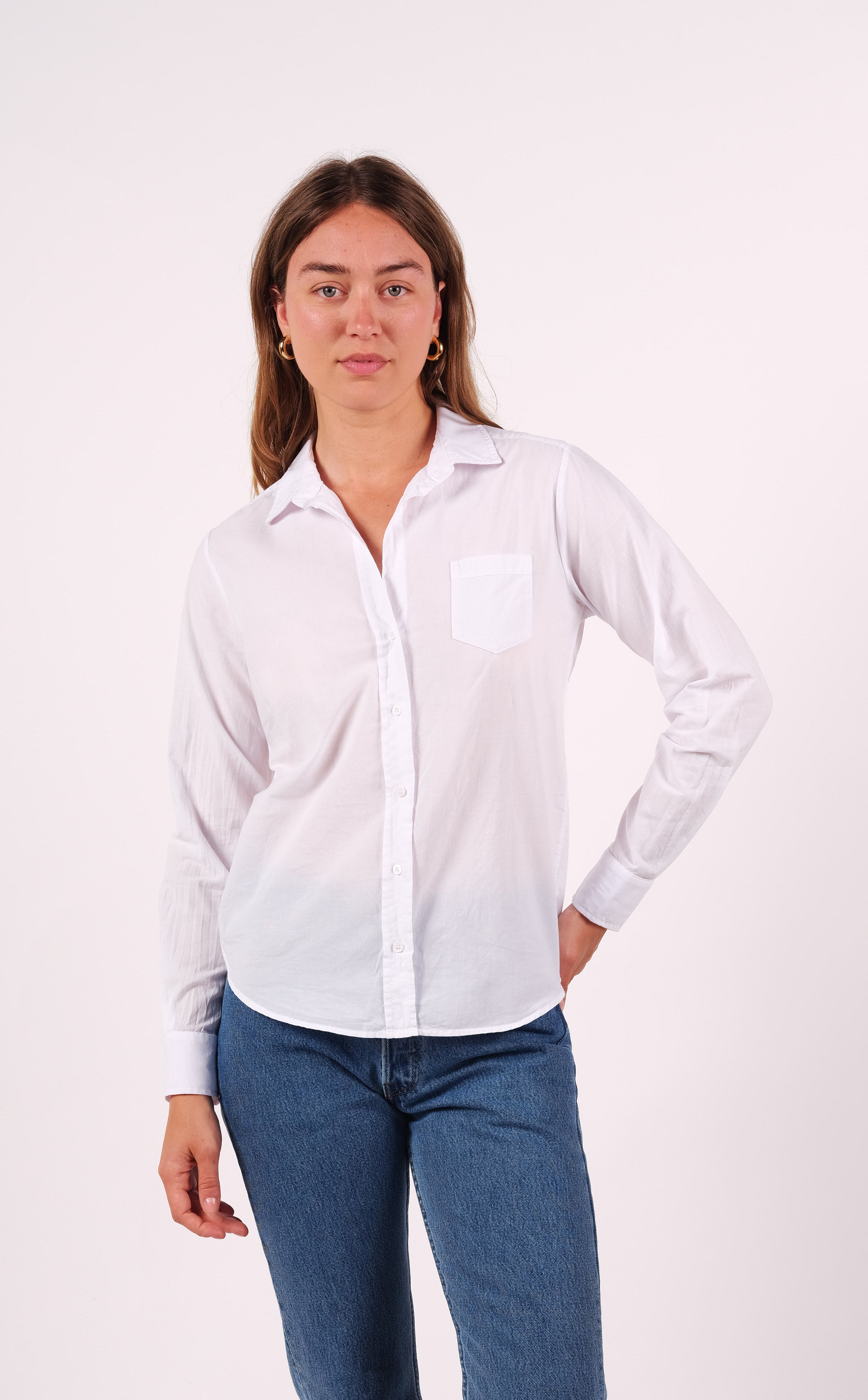 Poplin Pocket Shirt - White by Stateside | 25 South Boutiques