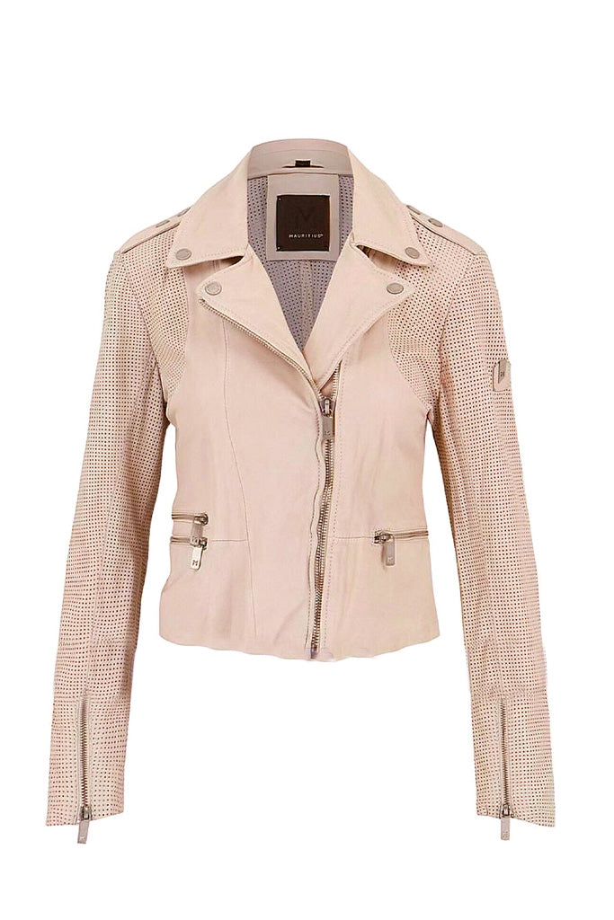 Hera Leather Jacket - Pale Pink by Mauritius | 25 South Boutiques