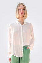 Silk Button Down Blouse - White by Private 0204 | 25 South Boutiques