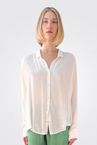 Silk Button Down Blouse - White by Private 0204 — alternate view