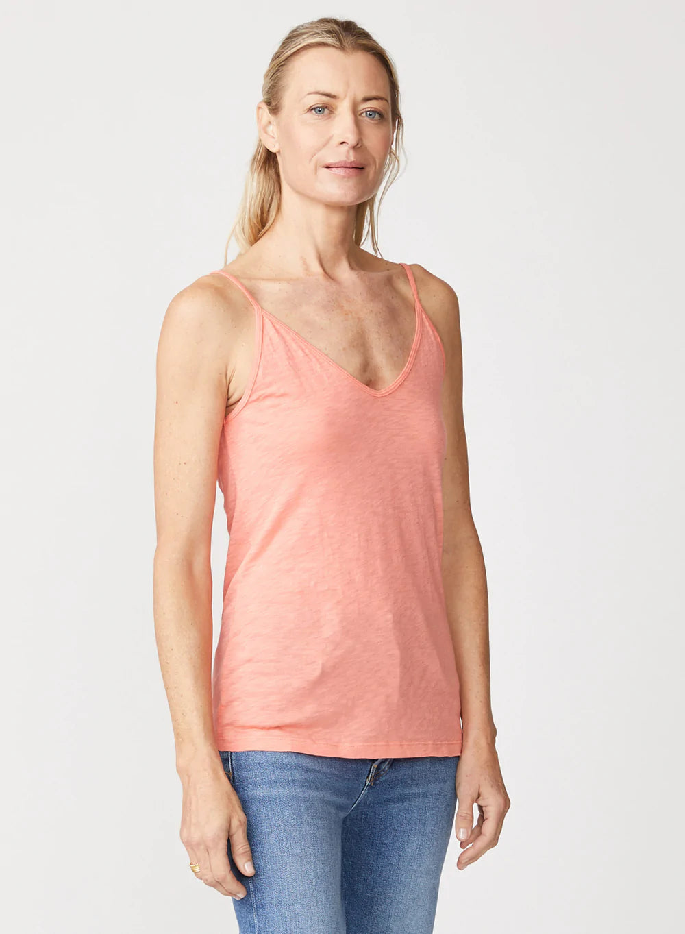 Supima Slub Jersey V Neck Tank - Punch by Stateside | 25 South Boutiques