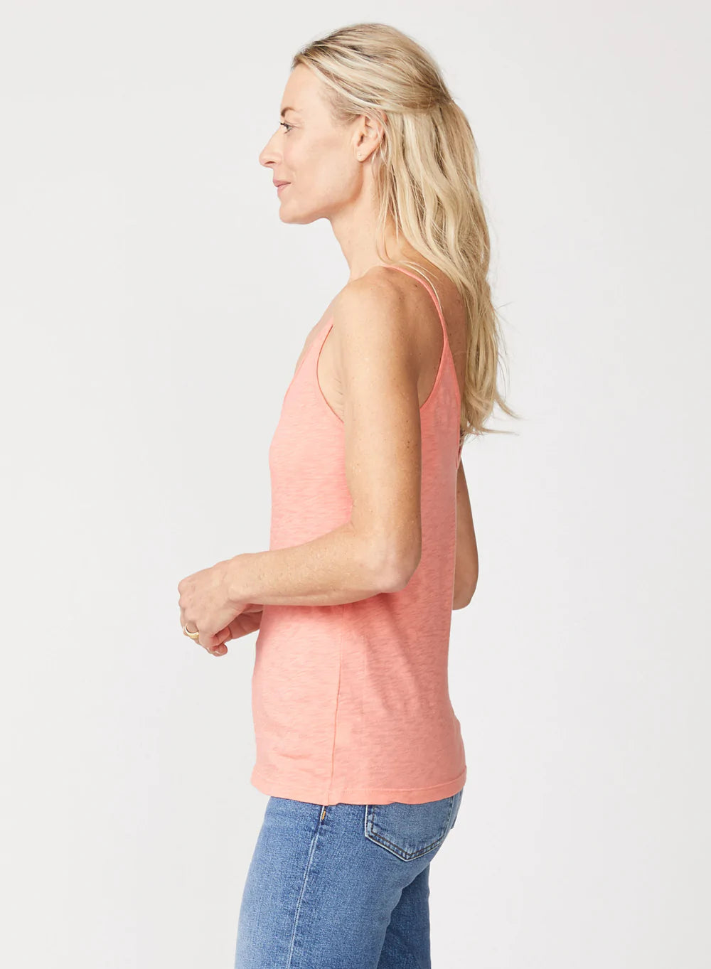 Supima Slub Jersey V Neck Tank - Punch by Stateside — alternate view