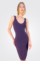 Sadie Bandage Mini Dress - Purple Plum by Herve Leger — alternate view