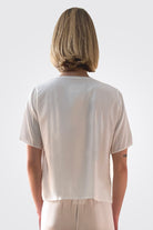 Silk Crewneck Shirt - White by Private 0204 — alternate view