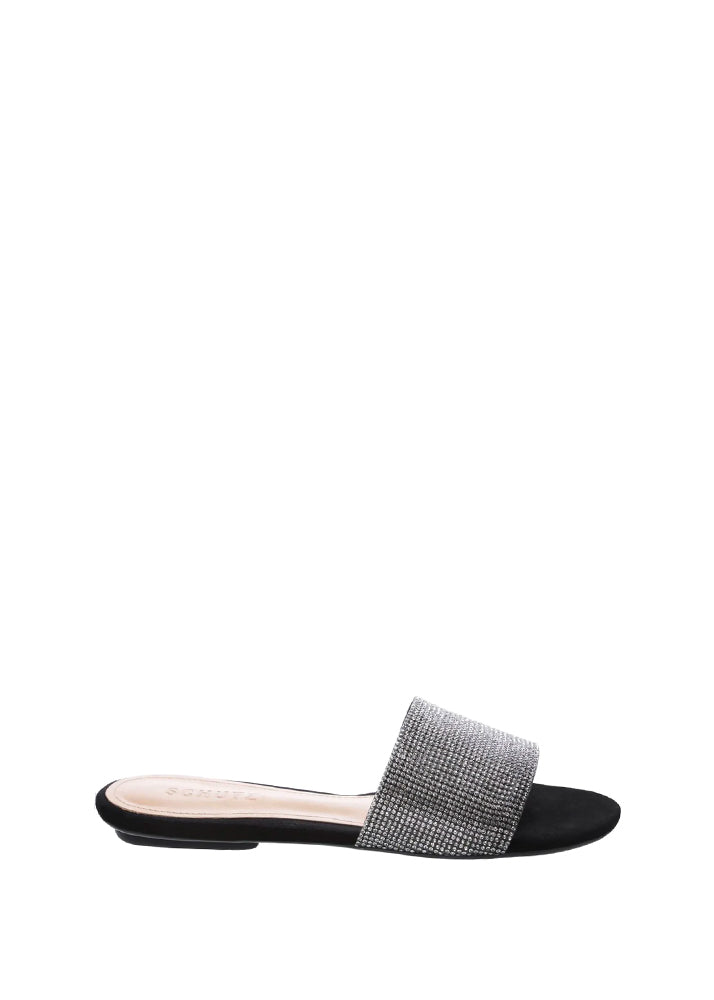 Queren Flat Slide Sandal - Crystal Black by Schutz | 25 South Boutiques