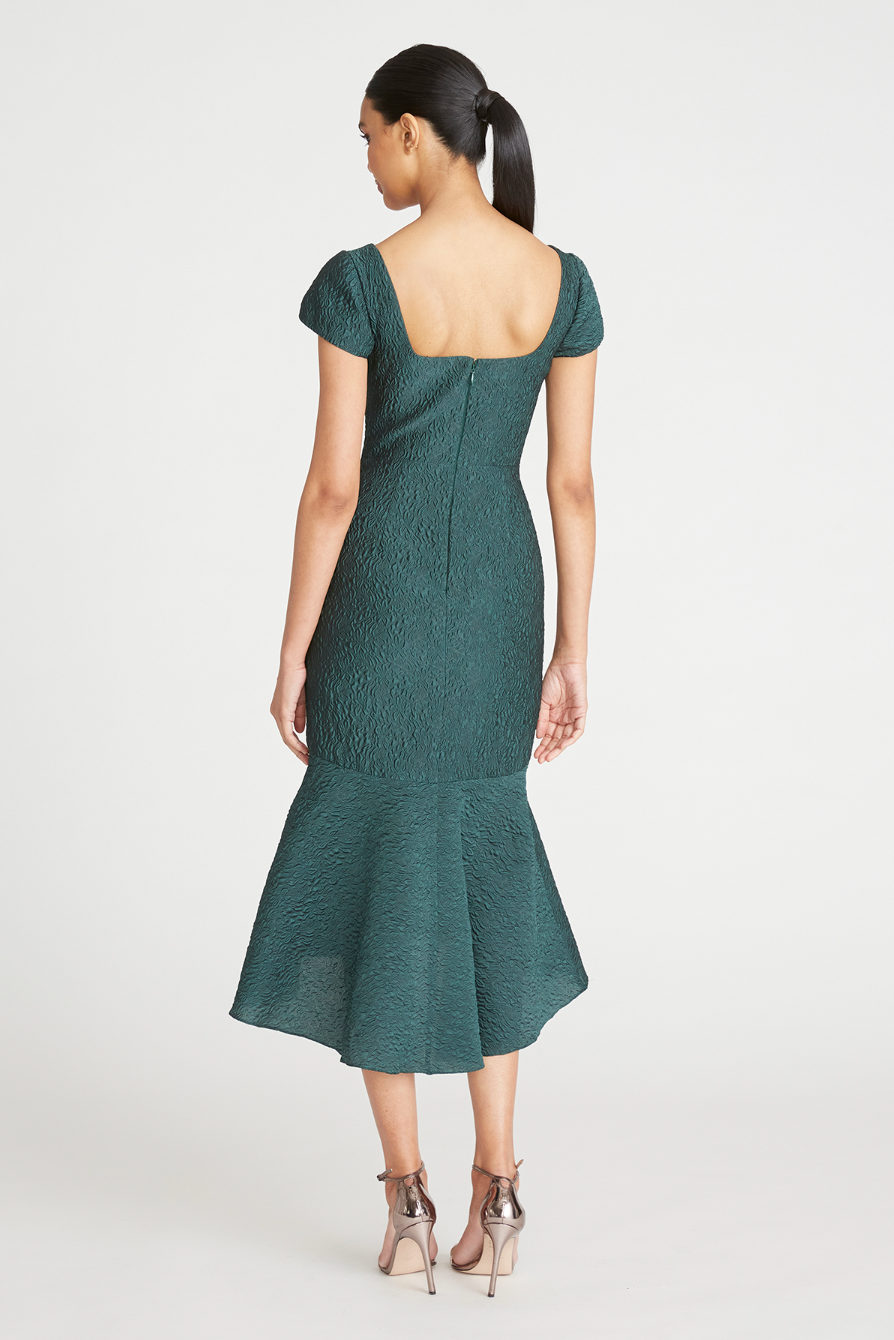 Rae High Low Cocktail Dress - Pine by Theia — alternate view