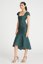 Rae High Low Cocktail Dress - Pine by Theia — view 4