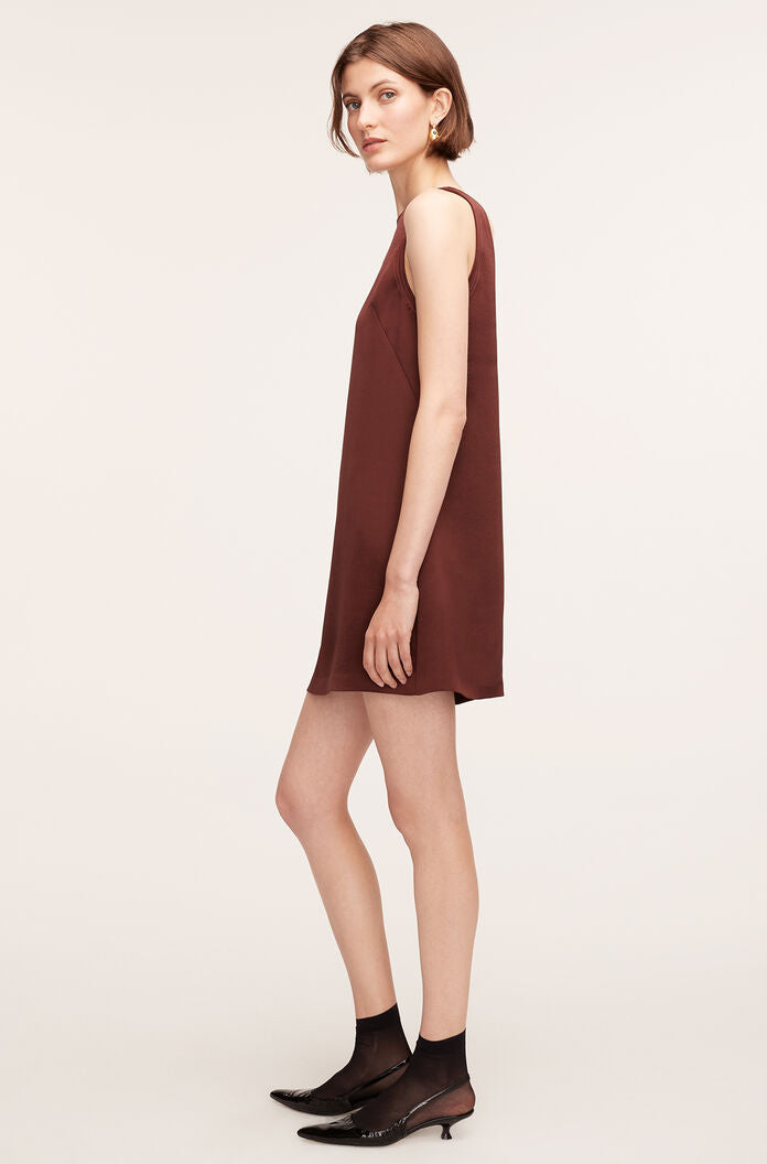Heavy Satin Shift Dress - Raisin by Rebecca Taylor — view 3