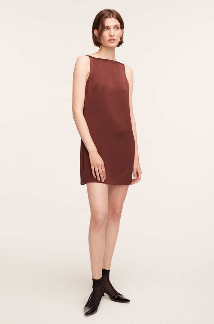 Heavy Satin Shift Dress - Raisin by Rebecca Taylor | 25 South Boutiques
