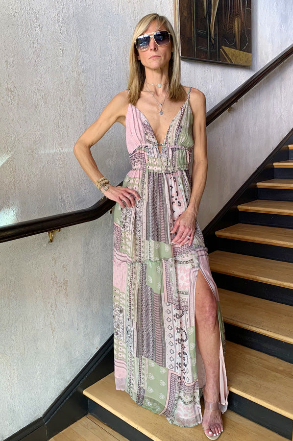 Theodora Print Dress - Powder Pink Combo by Ramy Brook — view 3