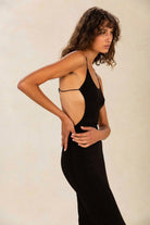 Rebekah Slinky Jersey Midi Dress - Black by Misha — view 3