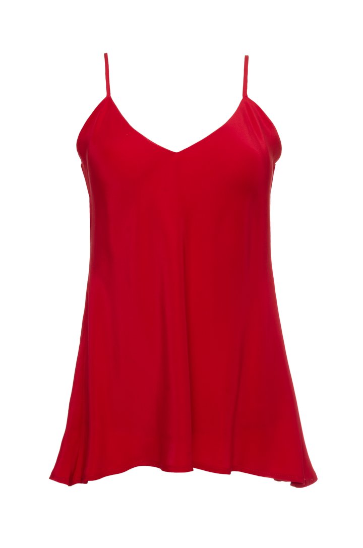 Double Solid Silk Cami - Red by Gold Hawk | 25 South Boutiques