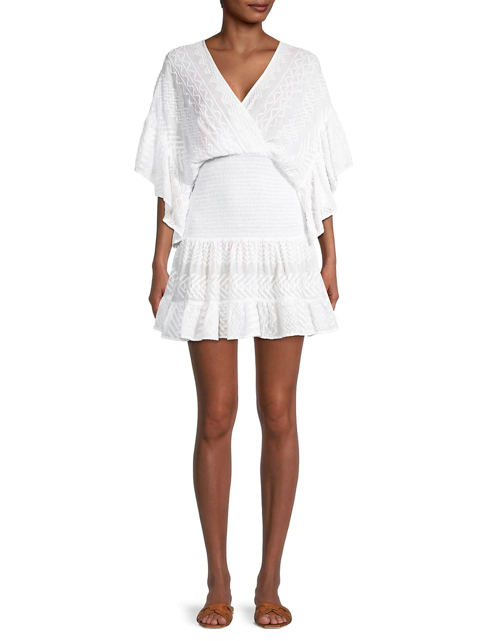 Reggi Embroidered Cotton Dress - White by Ramy Brook — view 4