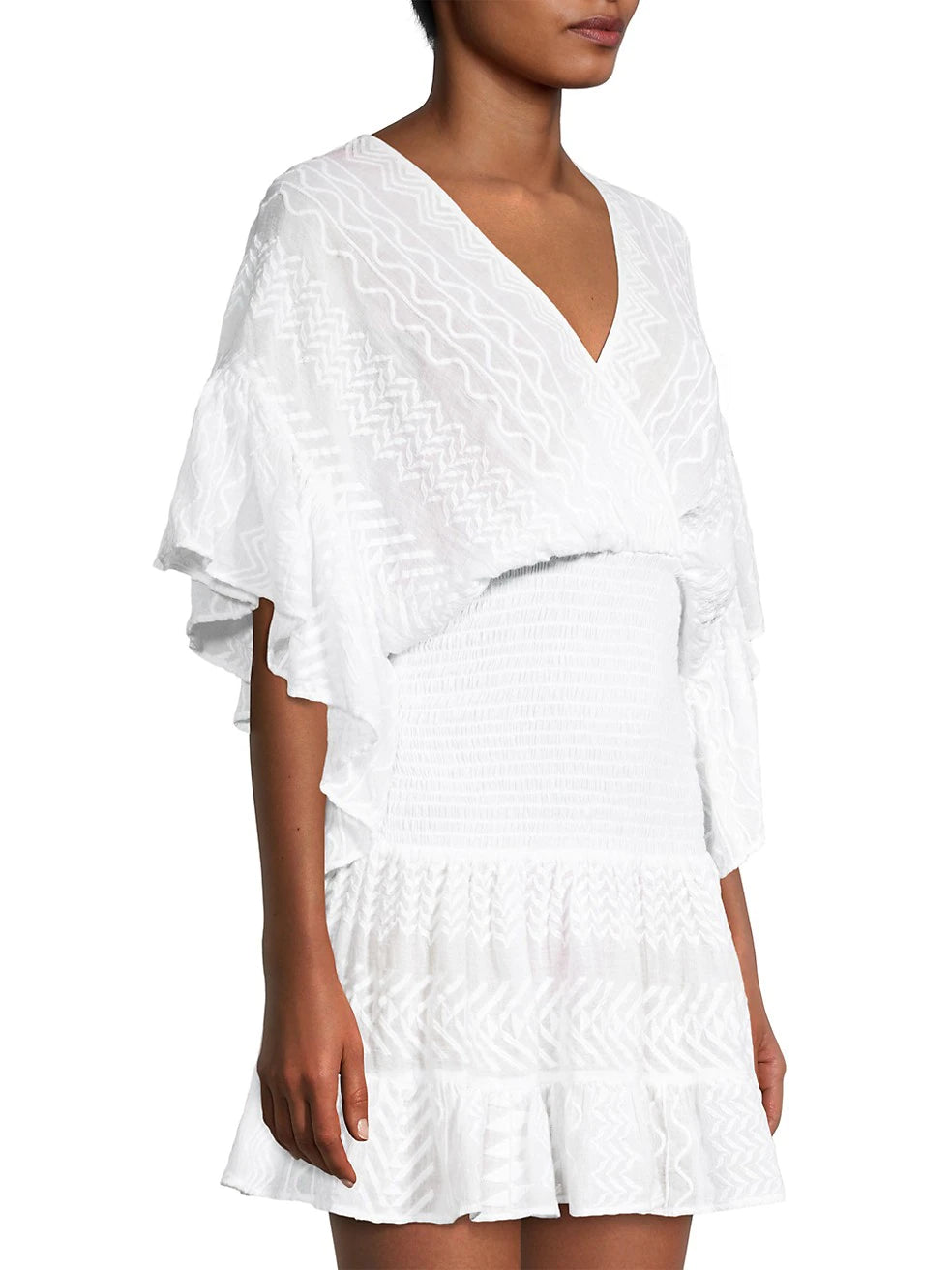 Reggi Embroidered Cotton Dress - White by Ramy Brook — view 3