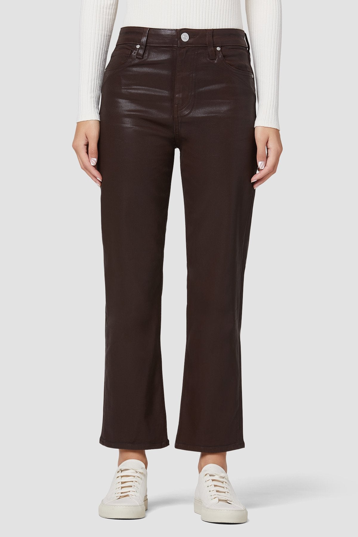 Remi High Rise Straight Crop Jean - Chicory Coffee Leatherette by Hudson | 25 South Boutiques