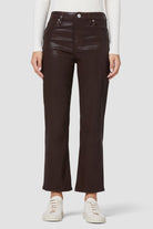 Remi High Rise Straight Crop Jean - Chicory Coffee Leatherette by Hudson | 25 South Boutiques
