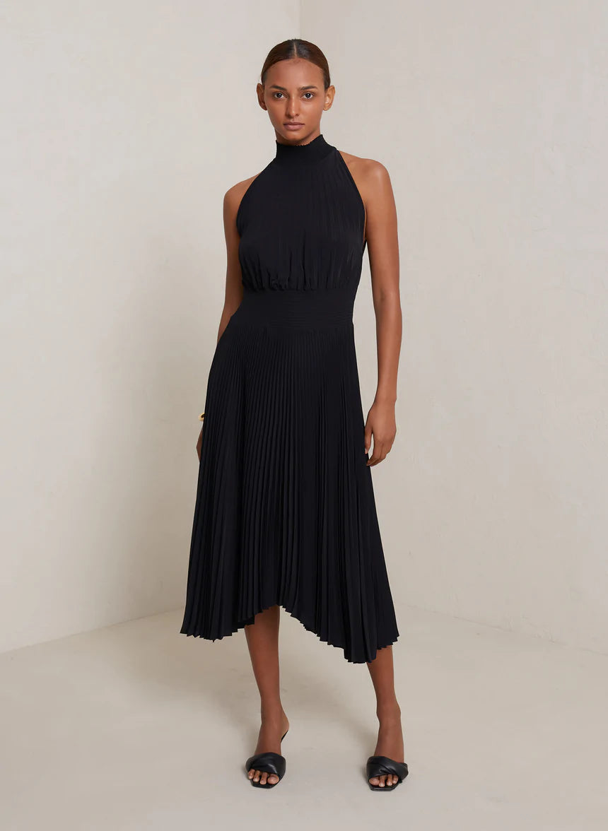 Renzo Pleated Midi Dress - Black by A.L.C | 25 South Boutiques