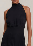 Renzo Pleated Midi Dress - Black by A.L.C — view 4