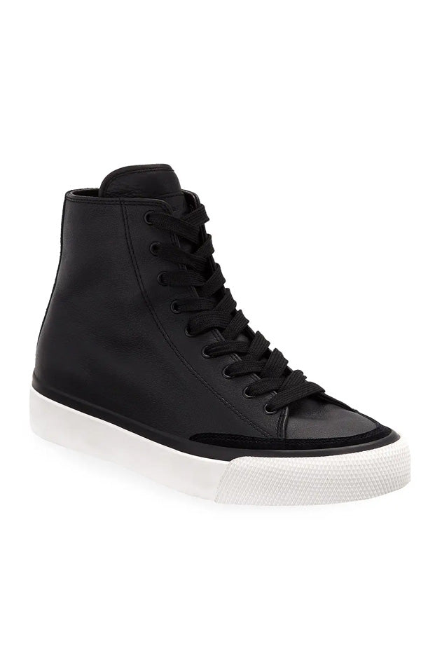 RB Leather High Top Sneakers - Black by Rag & Bone — view 3