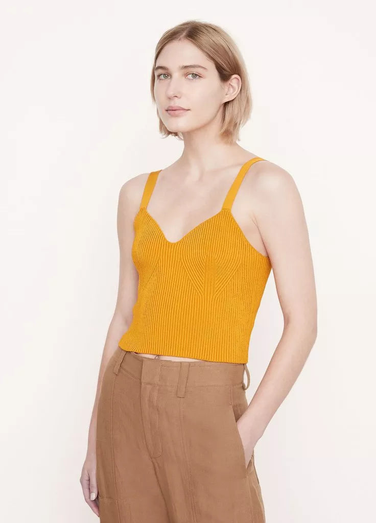 Ribbed Sweatheart Bralette Cami - Papaya by Vince | 25 South Boutiques