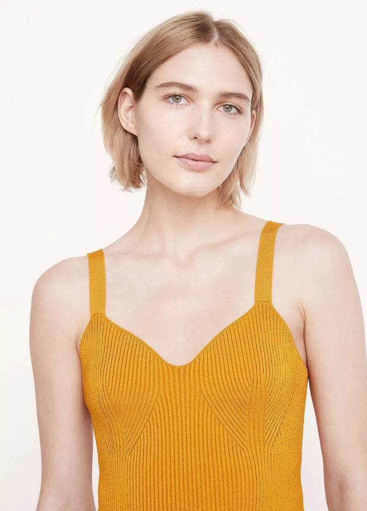 Ribbed Sweatheart Bralette Cami - Papaya by Vince — view 3