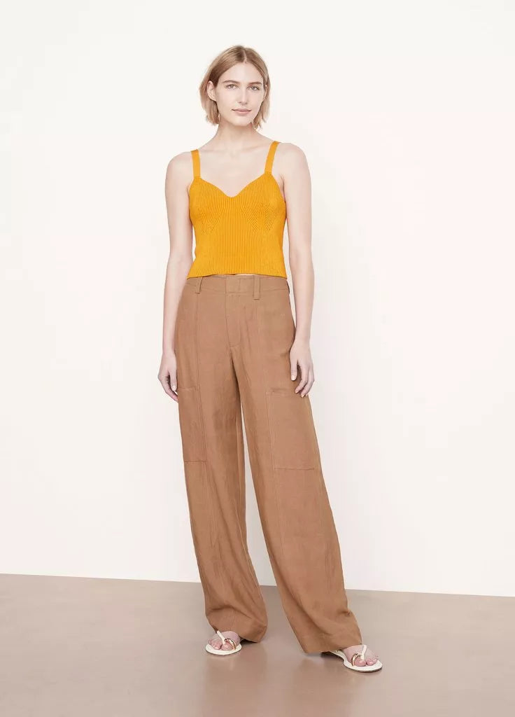 Ribbed Sweatheart Bralette Cami - Papaya by Vince — view 4