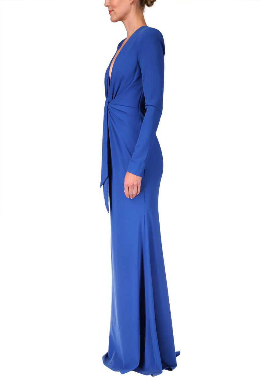 Draped Floor-Length Gown - Cobalt by Badgley Mischka — alternate view