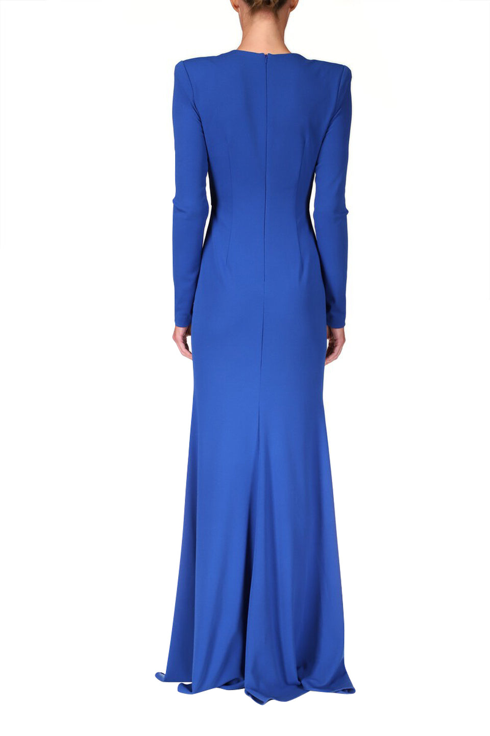 Draped Floor-Length Gown - Cobalt by Badgley Mischka — view 3