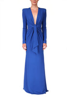 Draped Floor-Length Gown - Cobalt by Badgley Mischka | 25 South Boutiques
