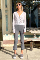Olga Cropped Flare Pant - Iron by Elaine Kim — alternate view
