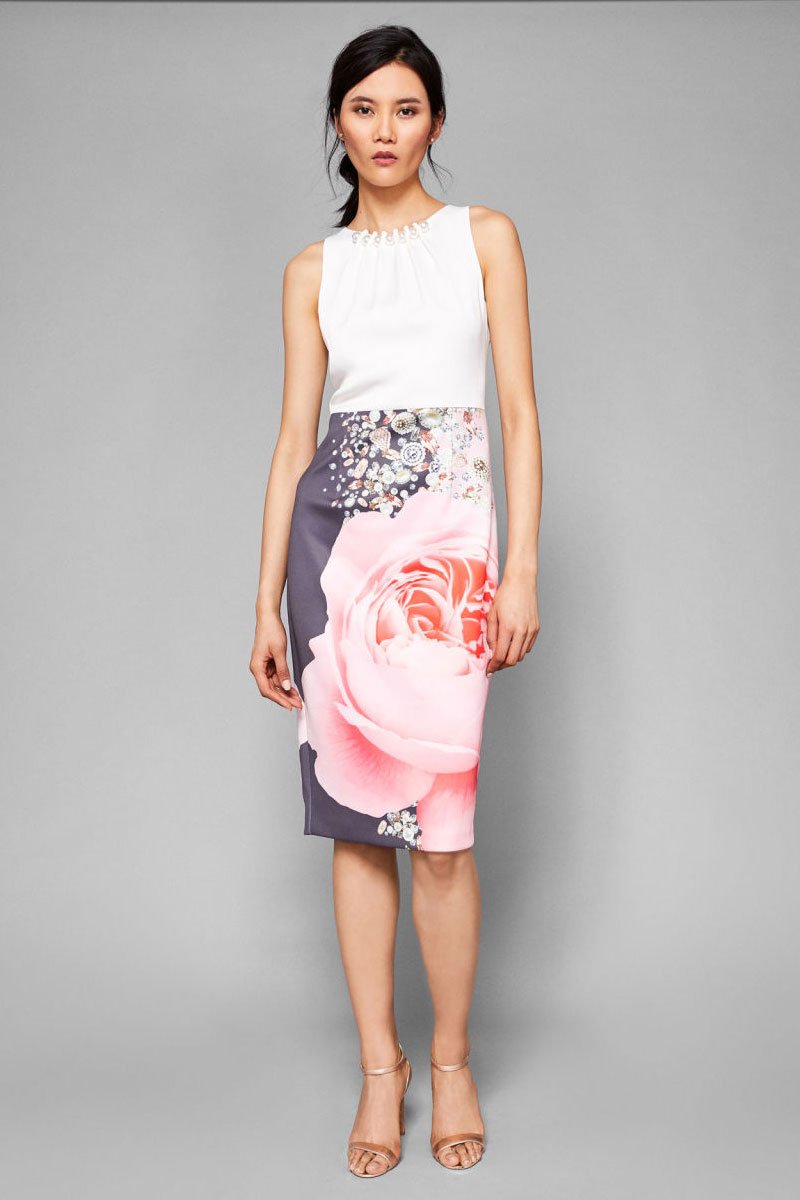 Rubelle Blenheim Ruched Midi Dress - Natural by Ted Baker | 25 South Boutiques