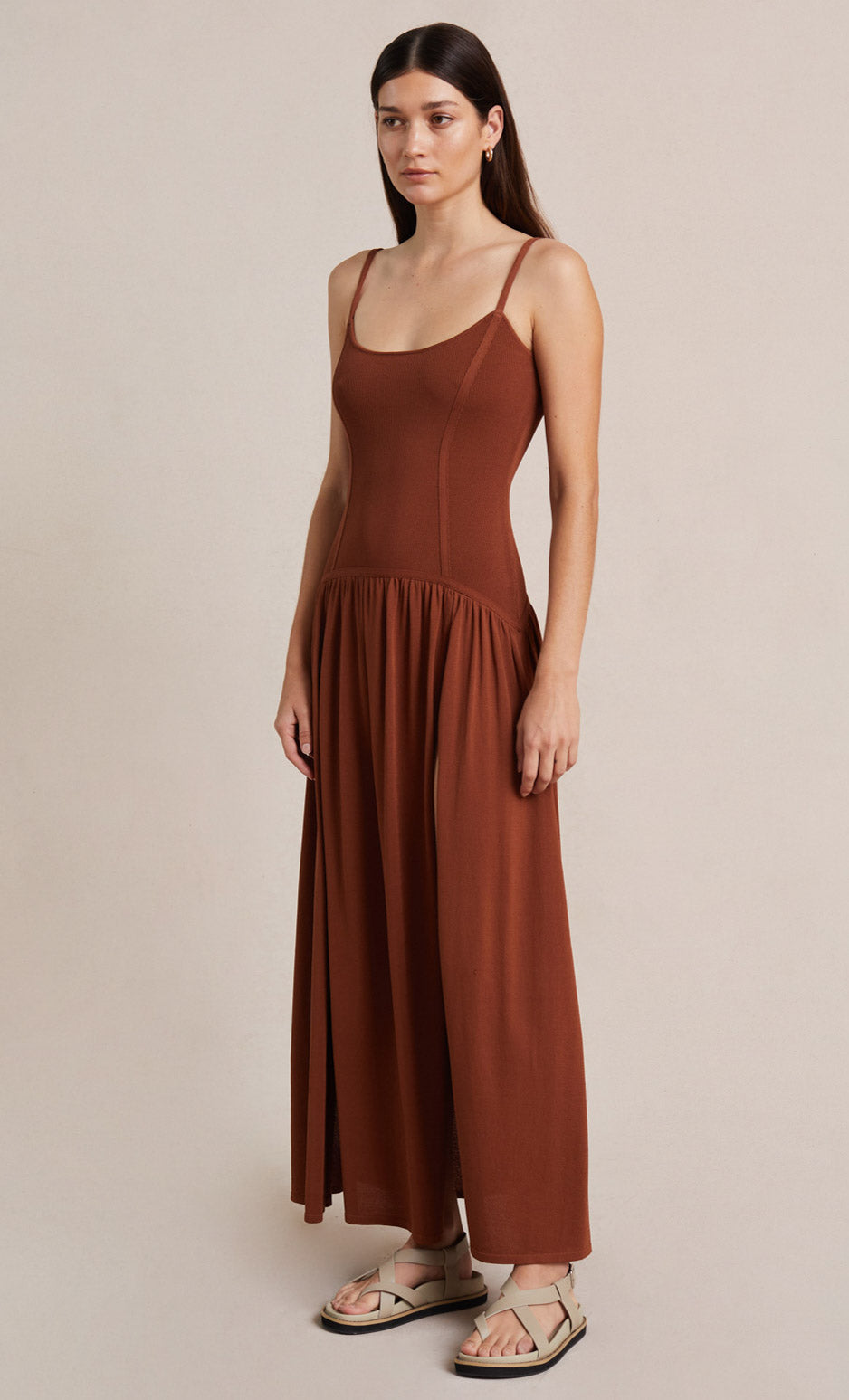 Amalia Knit Maxi Dress - Rust by Bec & Bridge — alternate view