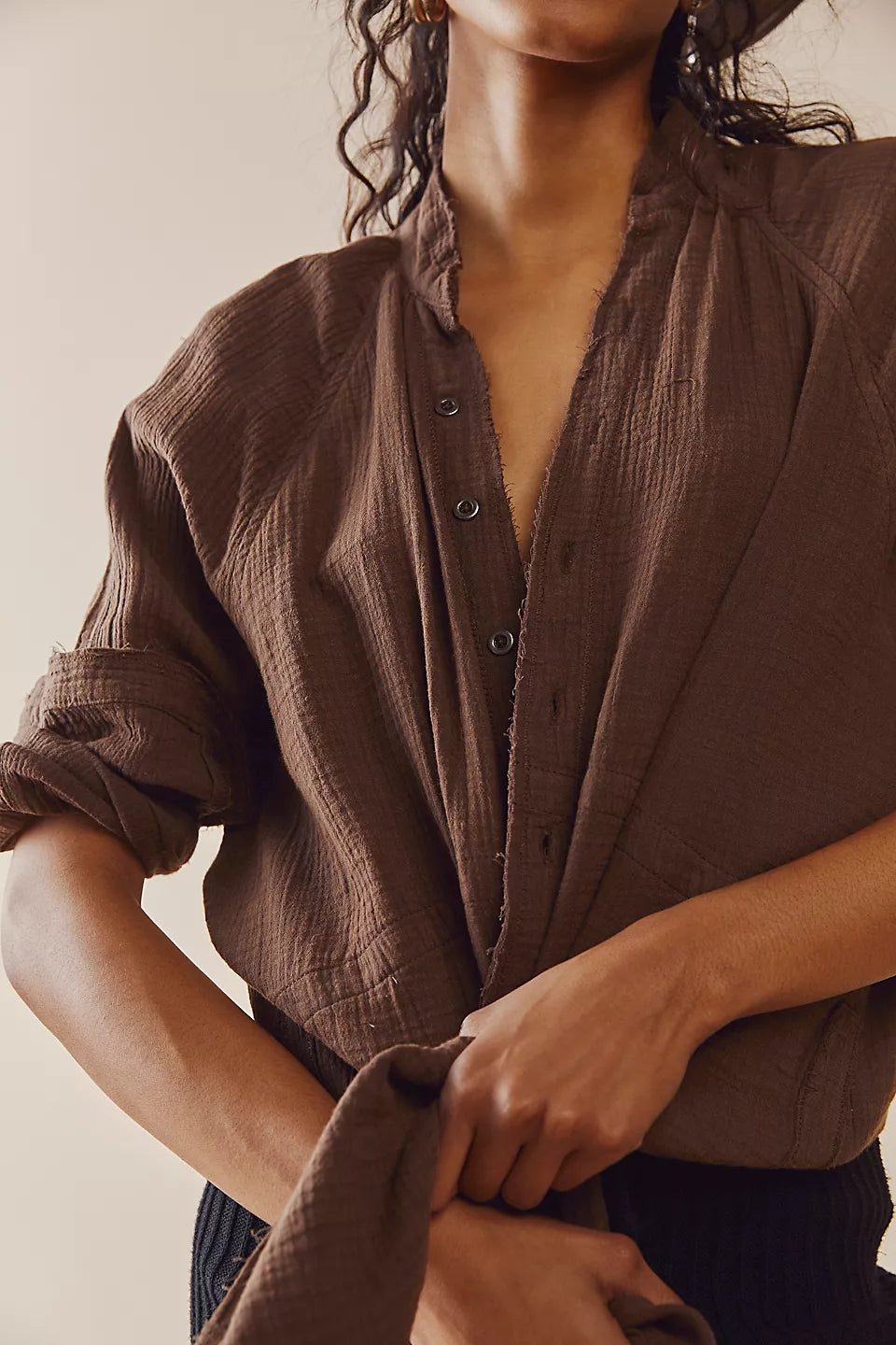 Summer Daydream Button Down - Espresso Martini by Free People — view 3
