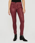 Farrah Skinny Ankle - Dark Sangria Leatherette by Adriano Goldschmied AG — alternate view