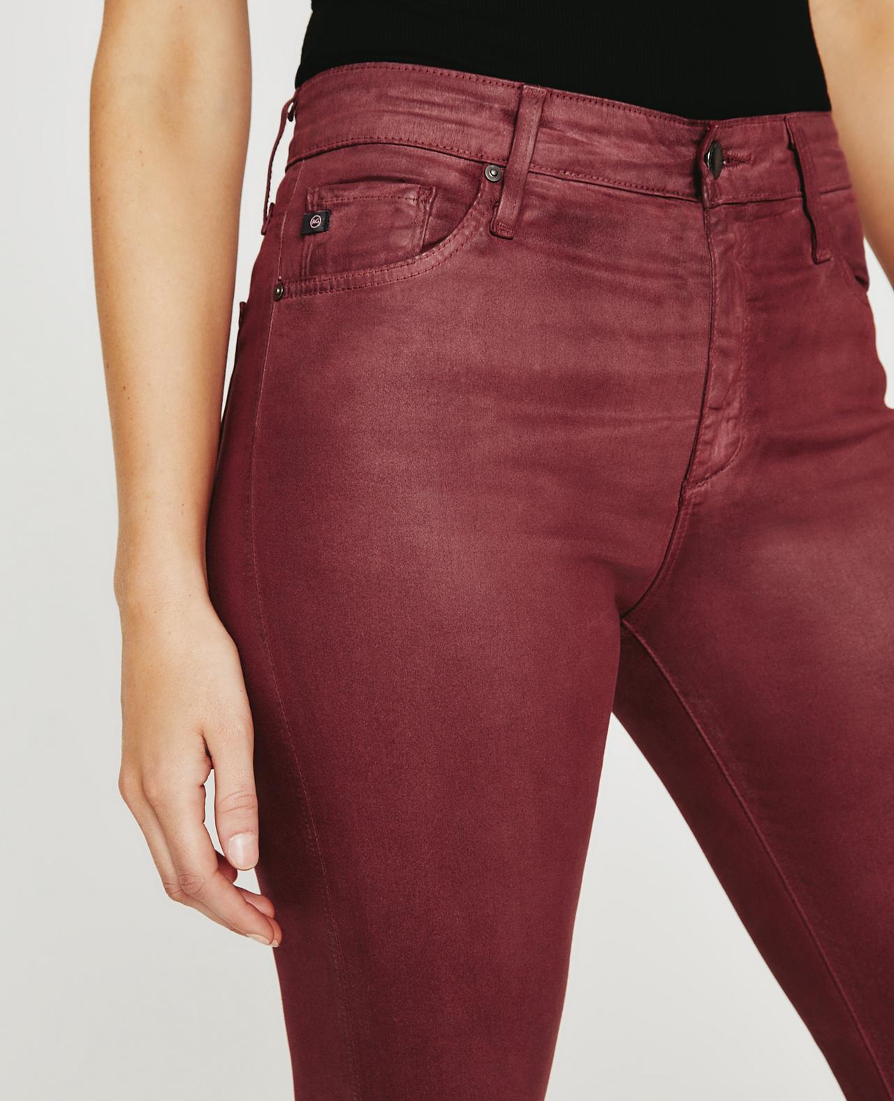 Farrah Skinny Ankle - Dark Sangria Leatherette by Adriano Goldschmied AG — view 4