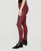 Farrah Skinny Ankle - Dark Sangria Leatherette by Adriano Goldschmied AG — view 5