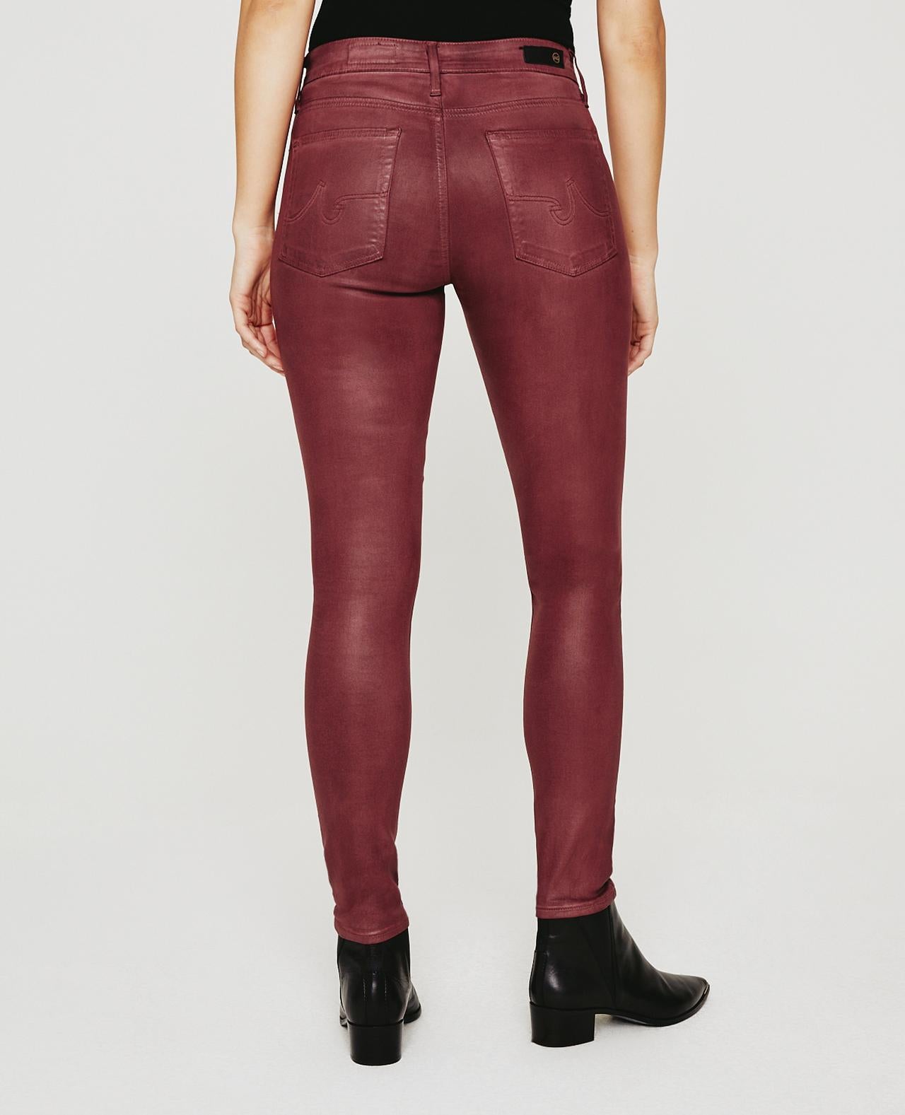 Farrah Skinny Ankle - Dark Sangria Leatherette by Adriano Goldschmied AG — view 6