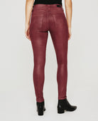 Farrah Skinny Ankle - Dark Sangria Leatherette by Adriano Goldschmied AG — view 6