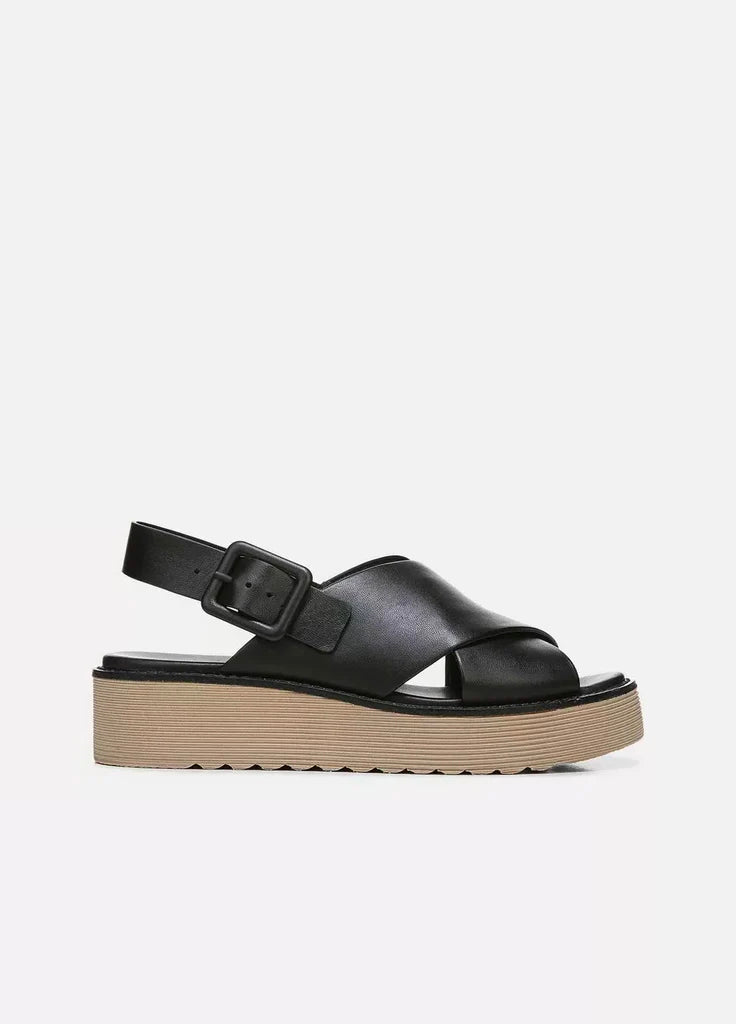 Zena Leather Platform Sandal - Black by Vince | 25 South Boutiques