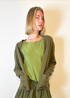 Cashmere Double Pocket Cardigan - Khaki by Susanne Bommer — alternate view